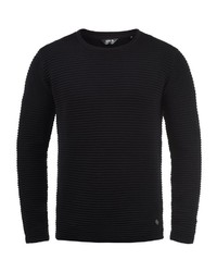 schwarzer Pullover mit einem Rundhalsausschnitt von Solid