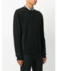 schwarzer Pullover mit einem Rundhalsausschnitt von Oamc