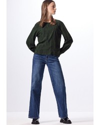 schwarzer Pullover mit einem Rundhalsausschnitt von STREET ONE STUDIO