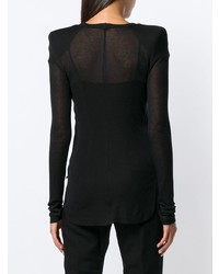 schwarzer Pullover mit einem Rundhalsausschnitt von Ann Demeulemeester