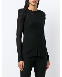 schwarzer Pullover mit einem Rundhalsausschnitt von Ann Demeulemeester