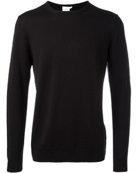 schwarzer Pullover mit einem Rundhalsausschnitt von Sunspel