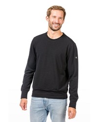 schwarzer Pullover mit einem Rundhalsausschnitt von super natural