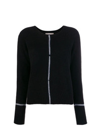 schwarzer Pullover mit einem Rundhalsausschnitt von Suzusan