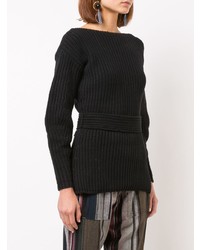 schwarzer Pullover mit einem Rundhalsausschnitt von Apiece Apart