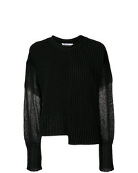 schwarzer Pullover mit einem Rundhalsausschnitt von T by Alexander Wang