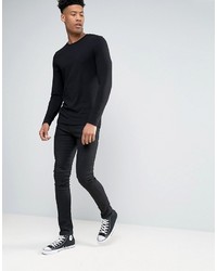 schwarzer Pullover mit einem Rundhalsausschnitt von Asos