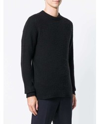 schwarzer Pullover mit einem Rundhalsausschnitt von Roberto Collina