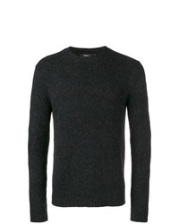 schwarzer Pullover mit einem Rundhalsausschnitt von Theory