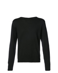 schwarzer Pullover mit einem Rundhalsausschnitt von Thom Browne