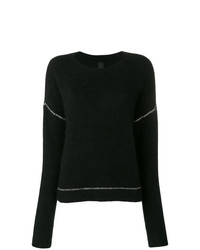 schwarzer Pullover mit einem Rundhalsausschnitt von Thom Krom