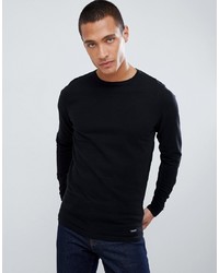 schwarzer Pullover mit einem Rundhalsausschnitt von Threadbare