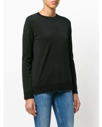 schwarzer Pullover mit einem Rundhalsausschnitt von Dondup