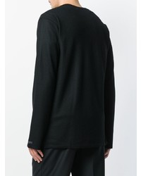 schwarzer Pullover mit einem Rundhalsausschnitt von Yohji Yamamoto