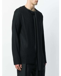 schwarzer Pullover mit einem Rundhalsausschnitt von Yohji Yamamoto