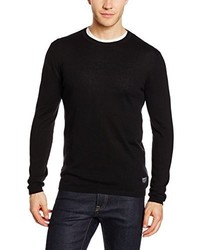 schwarzer Pullover mit einem Rundhalsausschnitt von Tom Tailor Denim