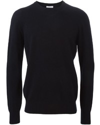 schwarzer Pullover mit einem Rundhalsausschnitt von Tomas Maier
