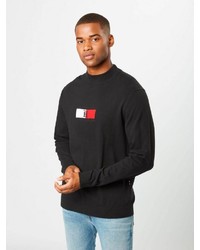 schwarzer Pullover mit einem Rundhalsausschnitt von Tommy Hilfiger