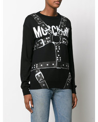 schwarzer Pullover mit einem Rundhalsausschnitt von Moschino