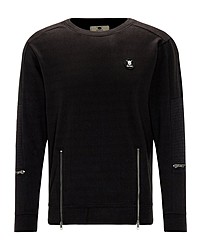 schwarzer Pullover mit einem Rundhalsausschnitt von Tuffskull