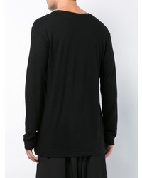 schwarzer Pullover mit einem Rundhalsausschnitt von Yohji Yamamoto