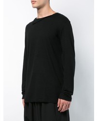 schwarzer Pullover mit einem Rundhalsausschnitt von Yohji Yamamoto