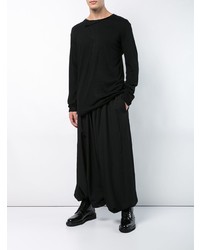 schwarzer Pullover mit einem Rundhalsausschnitt von Yohji Yamamoto