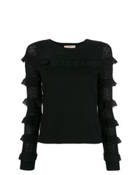 schwarzer Pullover mit einem Rundhalsausschnitt von Twin-Set