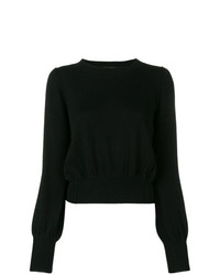 schwarzer Pullover mit einem Rundhalsausschnitt von Twin-Set