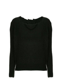 schwarzer Pullover mit einem Rundhalsausschnitt von Uma Wang