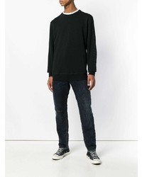 schwarzer Pullover mit einem Rundhalsausschnitt von Diesel