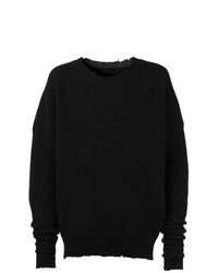 schwarzer Pullover mit einem Rundhalsausschnitt von Unravel Project