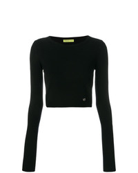 schwarzer Pullover mit einem Rundhalsausschnitt von Versace Jeans