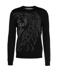 schwarzer Pullover mit einem Rundhalsausschnitt von Versace