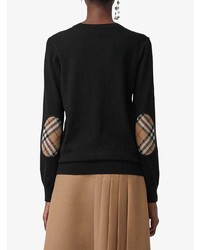 schwarzer Pullover mit einem Rundhalsausschnitt von Burberry