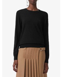 schwarzer Pullover mit einem Rundhalsausschnitt von Burberry