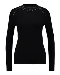 schwarzer Pullover mit einem Rundhalsausschnitt von Wallis