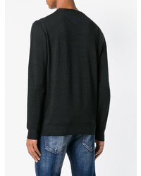 schwarzer Pullover mit einem Rundhalsausschnitt von Frankie Morello