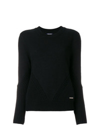 schwarzer Pullover mit einem Rundhalsausschnitt von Woolrich