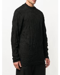 schwarzer Pullover mit einem Rundhalsausschnitt von Yohji Yamamoto