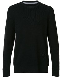 schwarzer Pullover mit einem Rundhalsausschnitt von Zanerobe