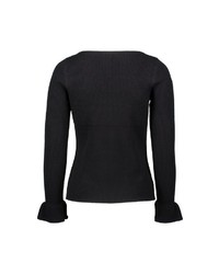 schwarzer Pullover mit einem Rundhalsausschnitt von Zero