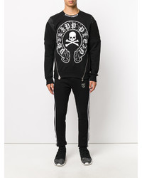 schwarzer Pullover mit einem Rundhalsausschnitt von Philipp Plein