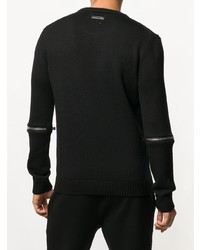 schwarzer Pullover mit einem Rundhalsausschnitt von Les Hommes