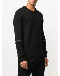 schwarzer Pullover mit einem Rundhalsausschnitt von Les Hommes