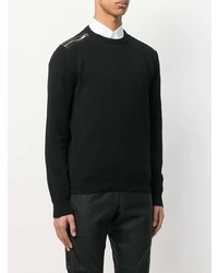 schwarzer Pullover mit einem Rundhalsausschnitt von Les Hommes