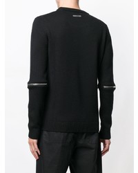 schwarzer Pullover mit einem Rundhalsausschnitt von Les Hommes