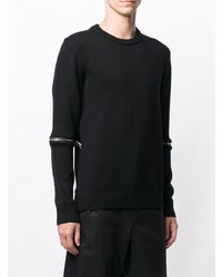 schwarzer Pullover mit einem Rundhalsausschnitt von Les Hommes