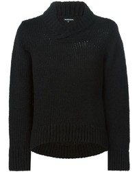 schwarzer Pullover mit einem Schalkragen von Ann Demeulemeester