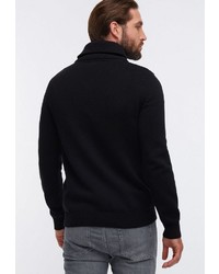 schwarzer Pullover mit einem Schalkragen von Dreimaster